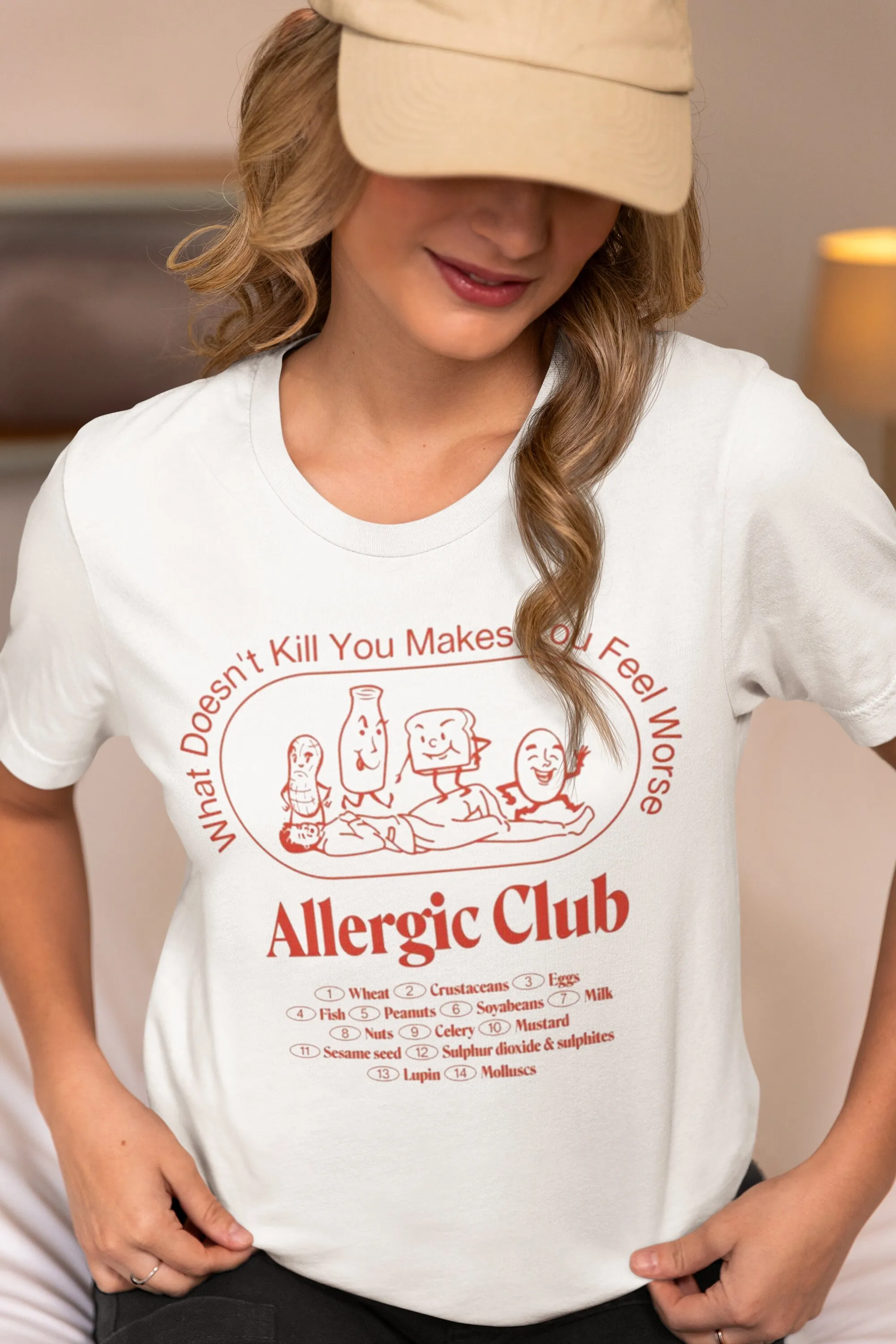 Allergic Club design Shirt - Graphic T-Shirt, Retro Shirt, Vintage Shirt, Birthday Gift, Graphic Design Shirt, Gift For Friend