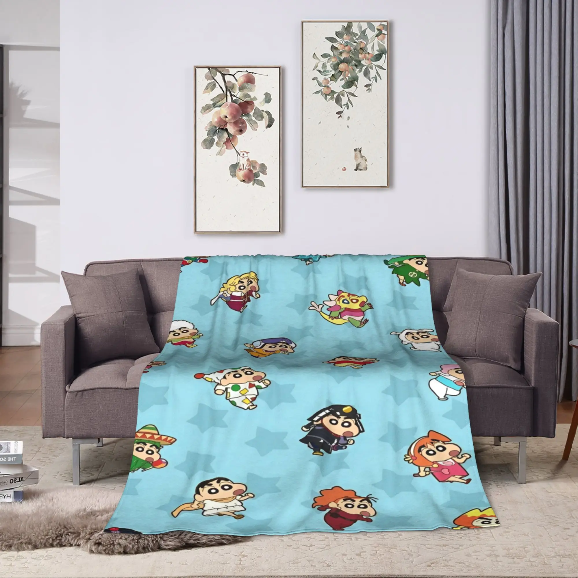 Crayon Shin-chans Toy Repeat Flannel Blanket Winter  Soft Warm Bedding Throws for Child Bedroom Funny Bedspread Sofa Bed Cover