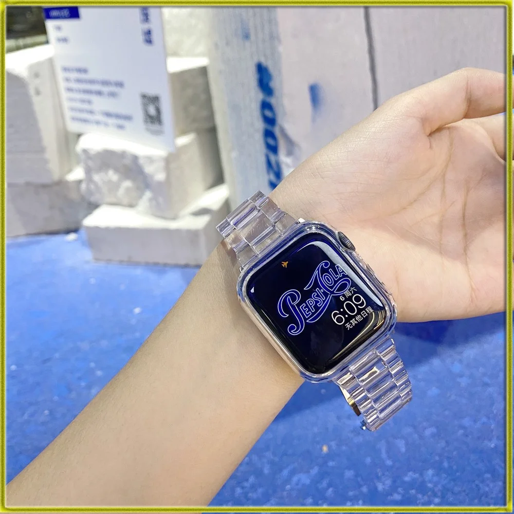 

Watch Bracelet Brand New Watch Strap for Apple Watch Summer Transparent Acrylic Resin Strap for iwatch 1/2/3/4/5/6