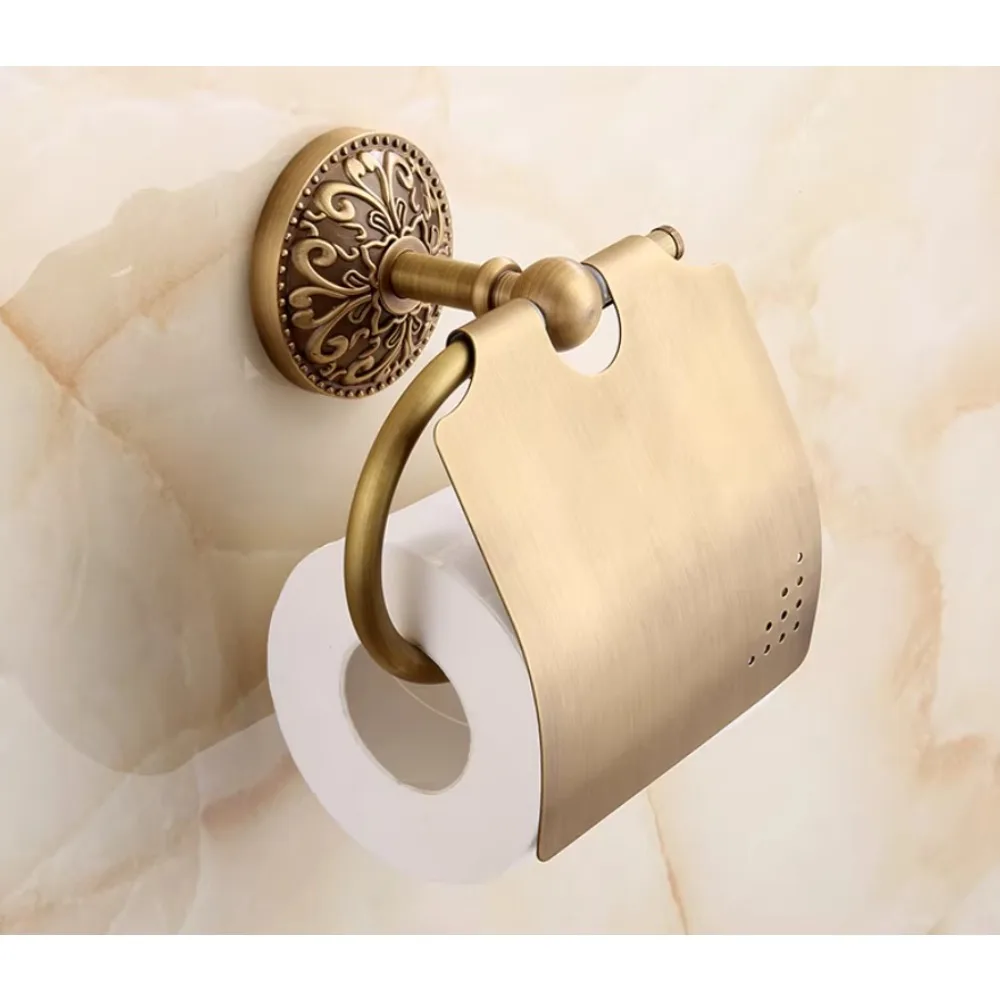 

Настенный ящик для хранения рулонной бумаги в ванной комнате, латунный держатель для туалетной бумаги в стиле ретро, бытовая модель