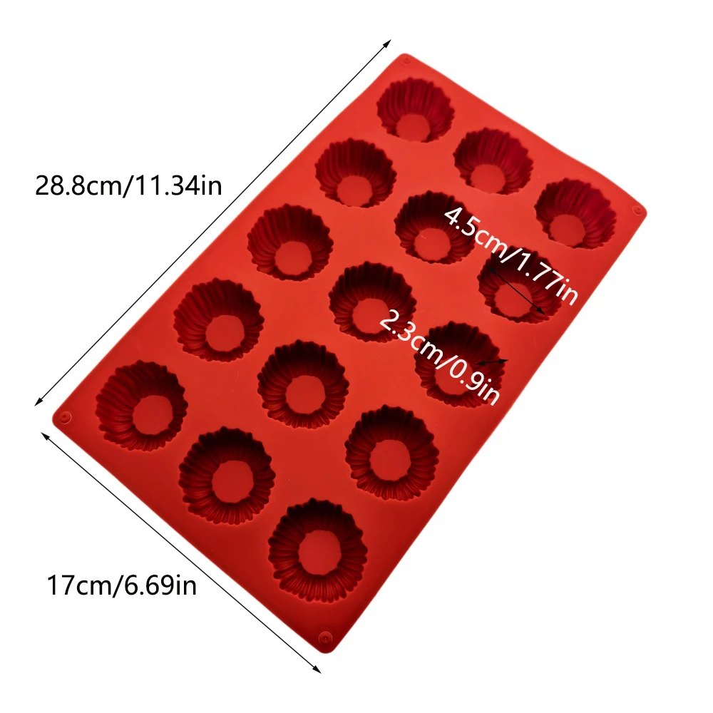 Silicone Coil Circular Groove Mousse Cake Mold 15 Hole Charlotte Chocolate Mould Jelly Pudding Baking Tools For Western Desserts