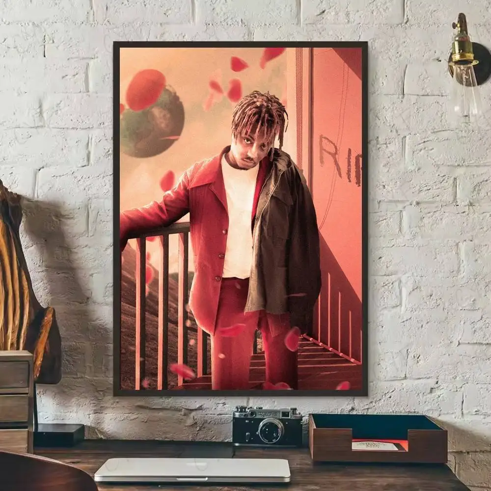 ملصق Singer Juice Wrld ملصق فني ذاتي اللصق مقاوم للماء لتزيين جدران غرفة المقهى والبار