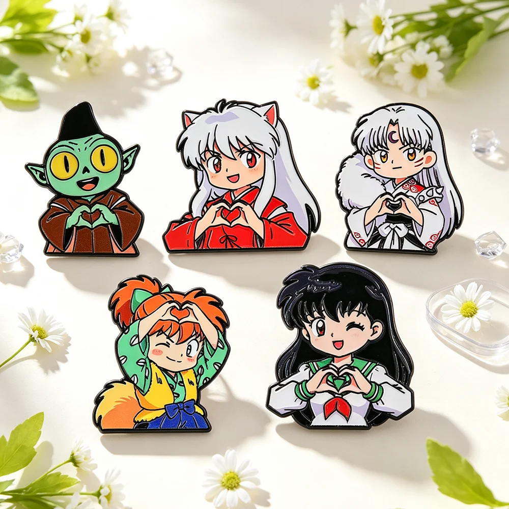Anime Q Version Character Metal Lapel Brooch Badges for Backpack Bag Decor, Collectible Pin Gift for Anime Fans Enthusiasts