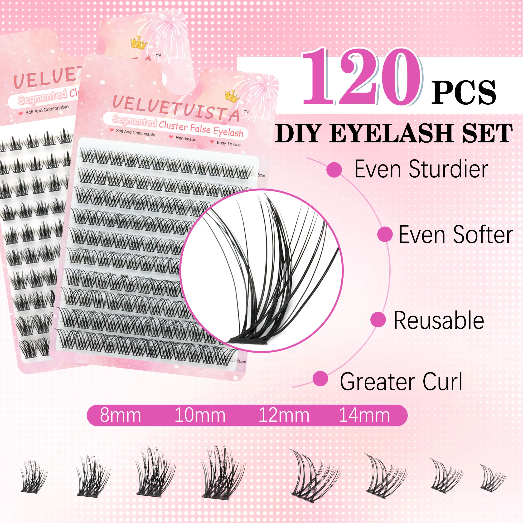 Ensemble de maquillage à faire soi-même, 120 lots de liaison et de joint de cils, applicateur dissolvant de colle, grappes de cils, Extensions de cils, Kit complet