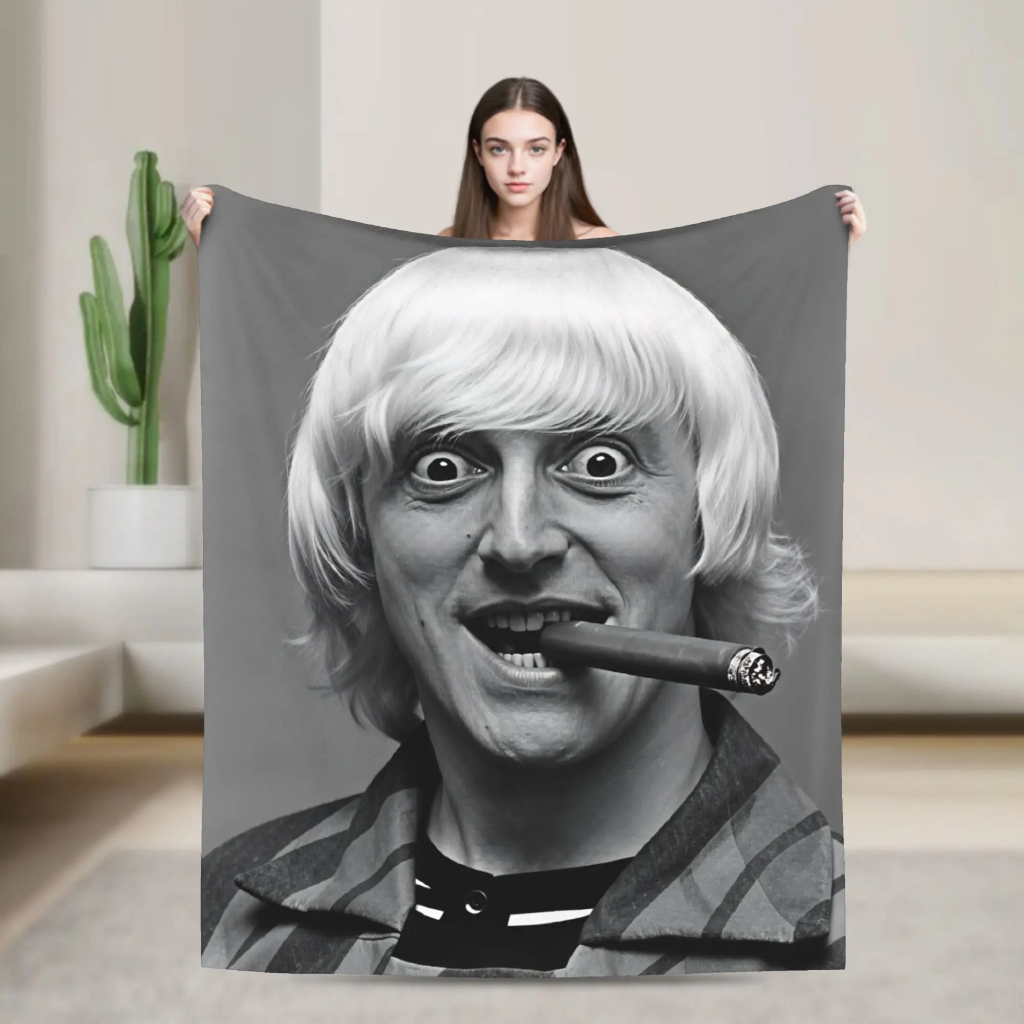 Manta suave para viaje en avión, manta de franela para el salón, cubrecama gráfico para sofá cama, Jimmy Savile