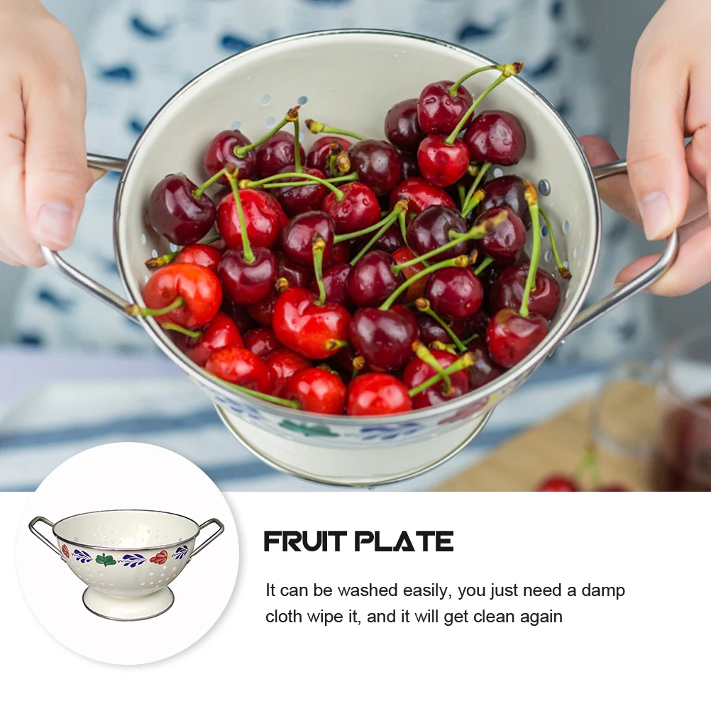 

Elegant Metal Fruit Tray Drain Design 3 Tier Storage Plate Double Handle Kitchen Decorative Serving Bowl Party Appetizer Nuts