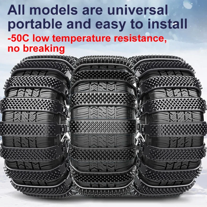 Snow Chain 10 Pcs Tyre Chain Urethane Set Wheel Ties Belts Car Tires Chains Winter Anti-Slip Chain Anti Skid Snow Chains