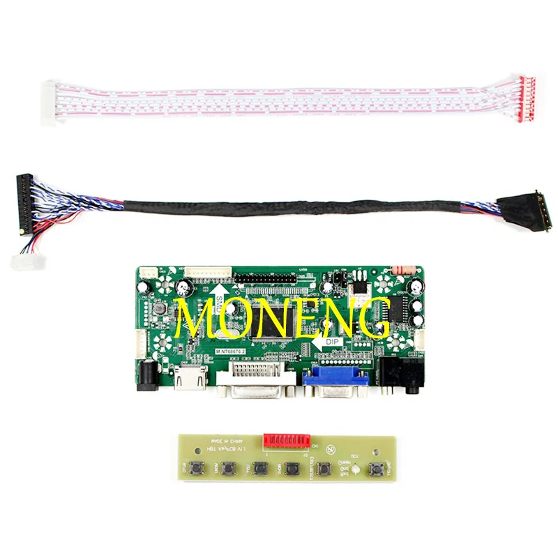 Imagem -05 - Controle Kit Board Monitor para Tela Led Controlador Board Driver B156xw02 v3 v6 B156xw02 v2 v7 Hdmi Dvi Vga Lcd Novo