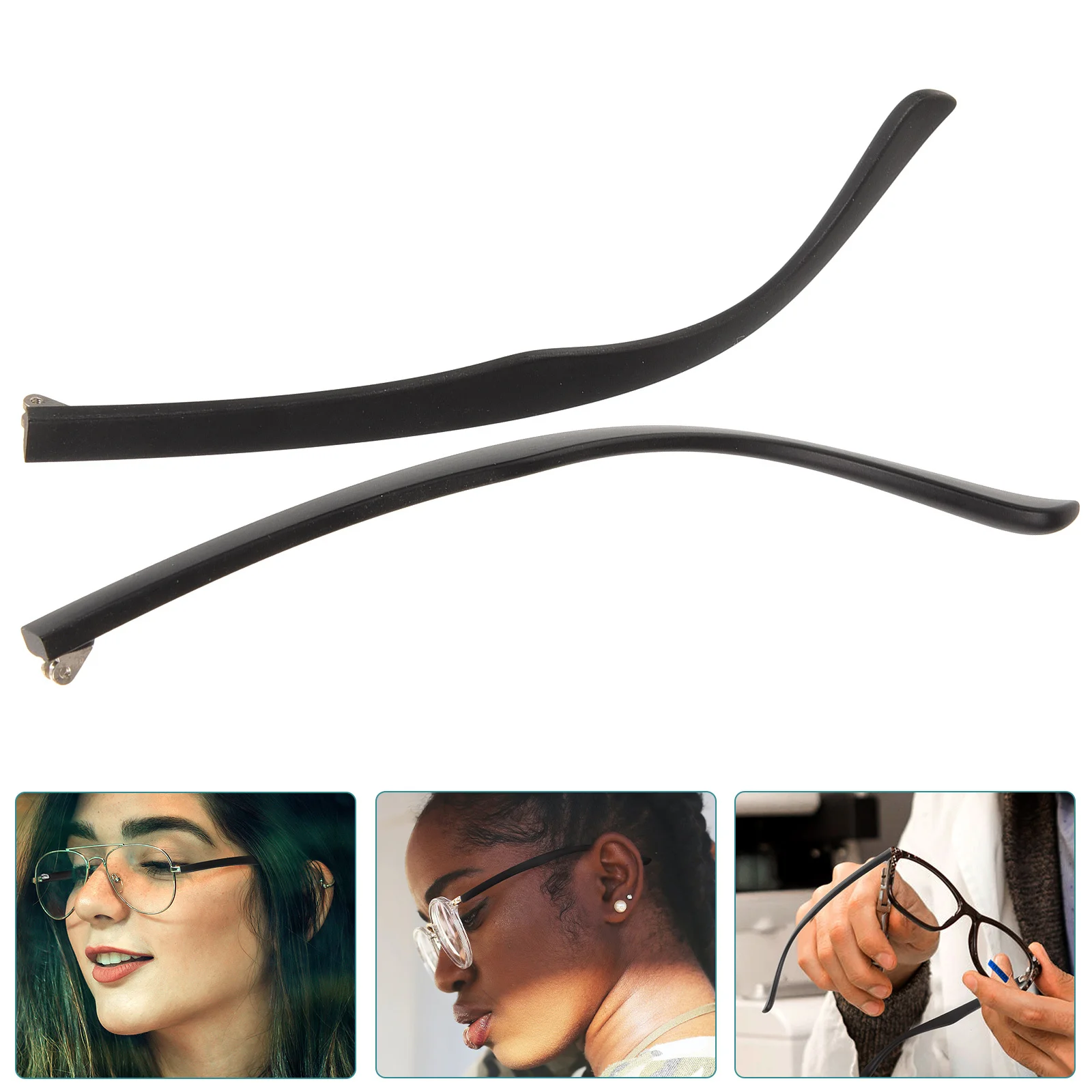 

1Pair Glasses Arm Replacement Silicone Titanium Eyeglasses Temple Durable Universal Repair Accessories Glasses Legs