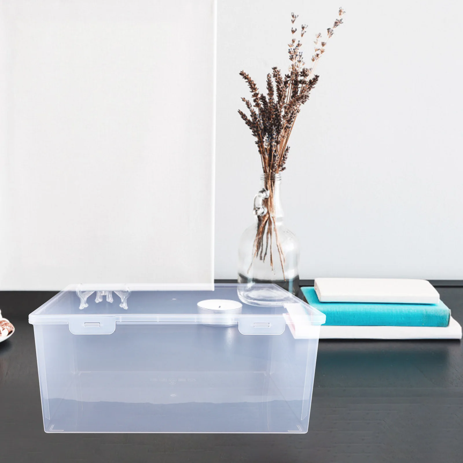 Caixa de armazenamento de arquivo, material pp, design transparente, caixa de documentos empilhável para escritório, casa, organizador de arquivo, suporte de certificado de nascimento
