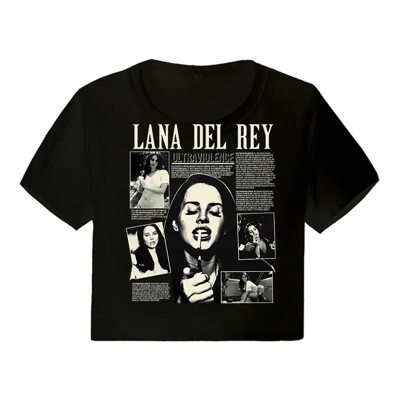Crop Top Lana Del Rey Ldr Sailing Graphics T Shirt Cropped Harajuku Women Vintage Short-Sleeve T-Shirt Streetwear Female Tshirt