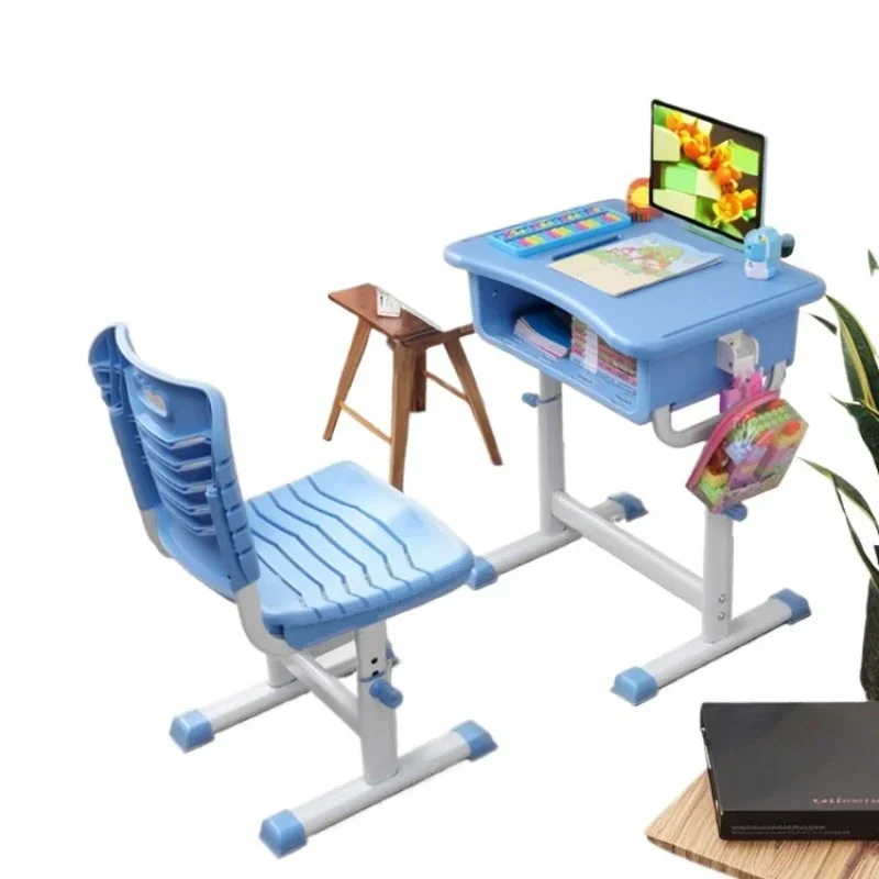 Adjustable primary school desks and chairs Durable plastic furniture Height-sensing desk seats