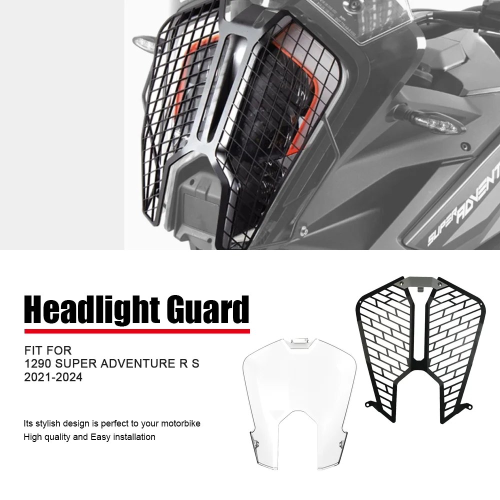 

For 1290 Super Adventure R S 2021 2022 2023 2024 Motorcycle Accessories Acrylic Headlight Protector Guard light Lense Cover