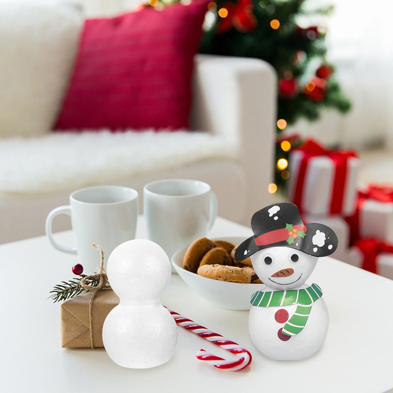 10 PCS Snowman for Crafting Toys Coasters Kits Christmas Party Floral Arranging Balls Child