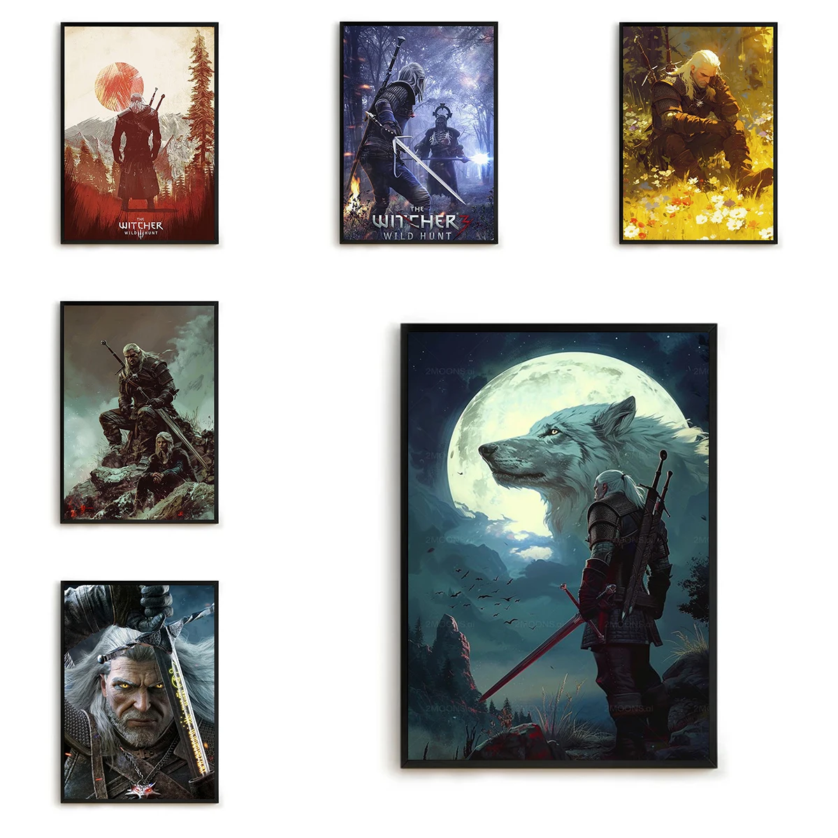The W-Witcher 3 W-Wild Hunt Game Poster Room Decoration Canvas Wall Art Mural Decorative Paintings Home Decor Painting Pictures