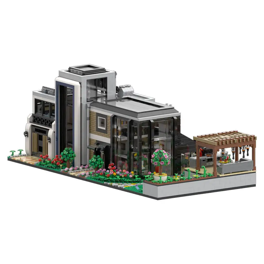 

Custom MOC-151755 Modern Glass Villa Architecture Model(4759PCS) Toys Gift