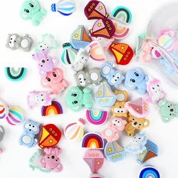 5/20/50 Stuks Siliconen Kralen Cartoon Dieren Focal Kralen Voor Sieraden Maken Armbanden Ketting Diy Sleutelhanger Kralen pen Accessoires