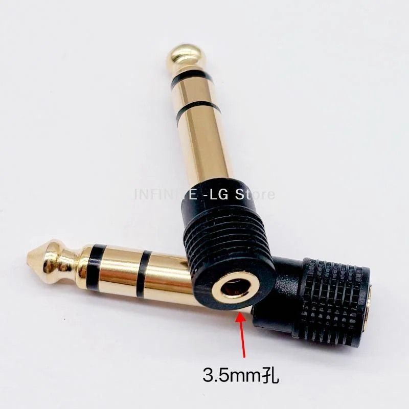 1Pc Gold-plated Audio Plug 6.35mm Male Plug To Jack 3.5mm 3Poles Female Socket Connector Microphone Speaker AdapterINFINITE -LG