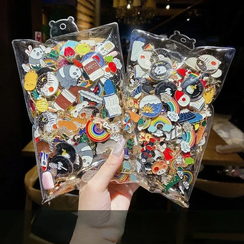 10-100Pcs Enamel Pins Badges Diversity Random Personalized Fashion Pins Badge Accessories Metal Pins Set for Cartoon Clothes Bag