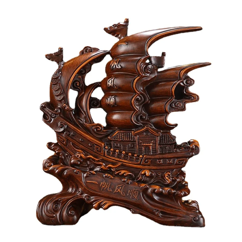 

1 Pc Resin Smooth Sailing Dragon Boat Ornaments Chinese Style Office Desktop Decorations Home Decoration Statue Handicrafts