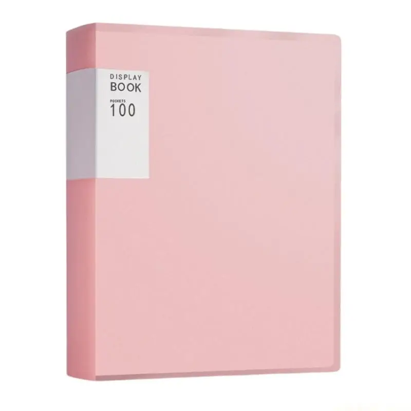 High Capacity Presentation Folder with 100 Clear Pocket Display Book Folders Document Organiser with Clear Label Window