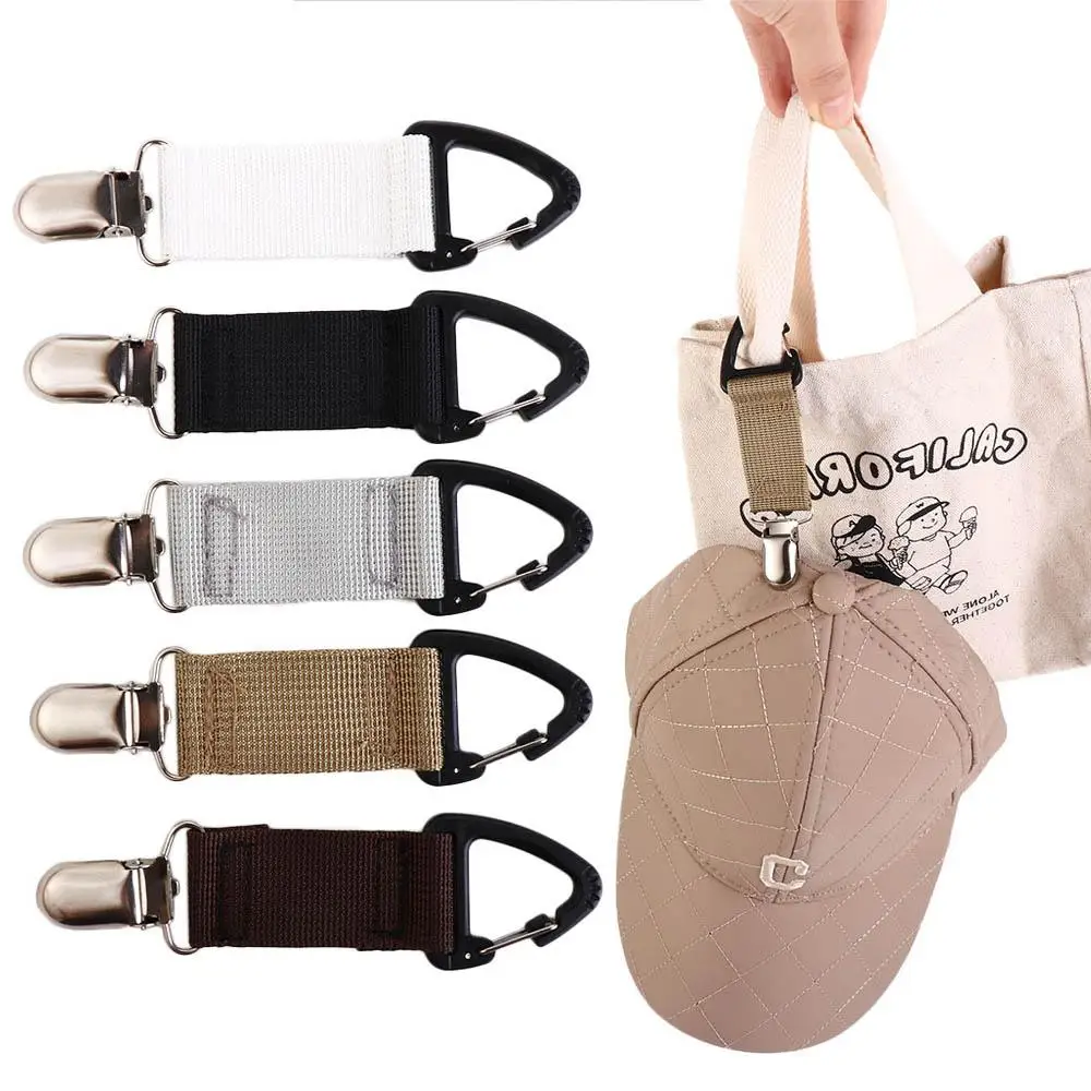 

Luggage Travel Hat Clip Elastic Clamp Hat Keeper Clip Backpack Key Hook Adjustable Bag Strap Straw Hat Clip Elastic Hat Clip