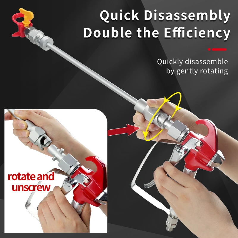 

Quick Release Extension Rod for Airless Sprayer - Leak-proof Aircraft Aluminum Spray Gun Pole Paint Tool Accessories Set