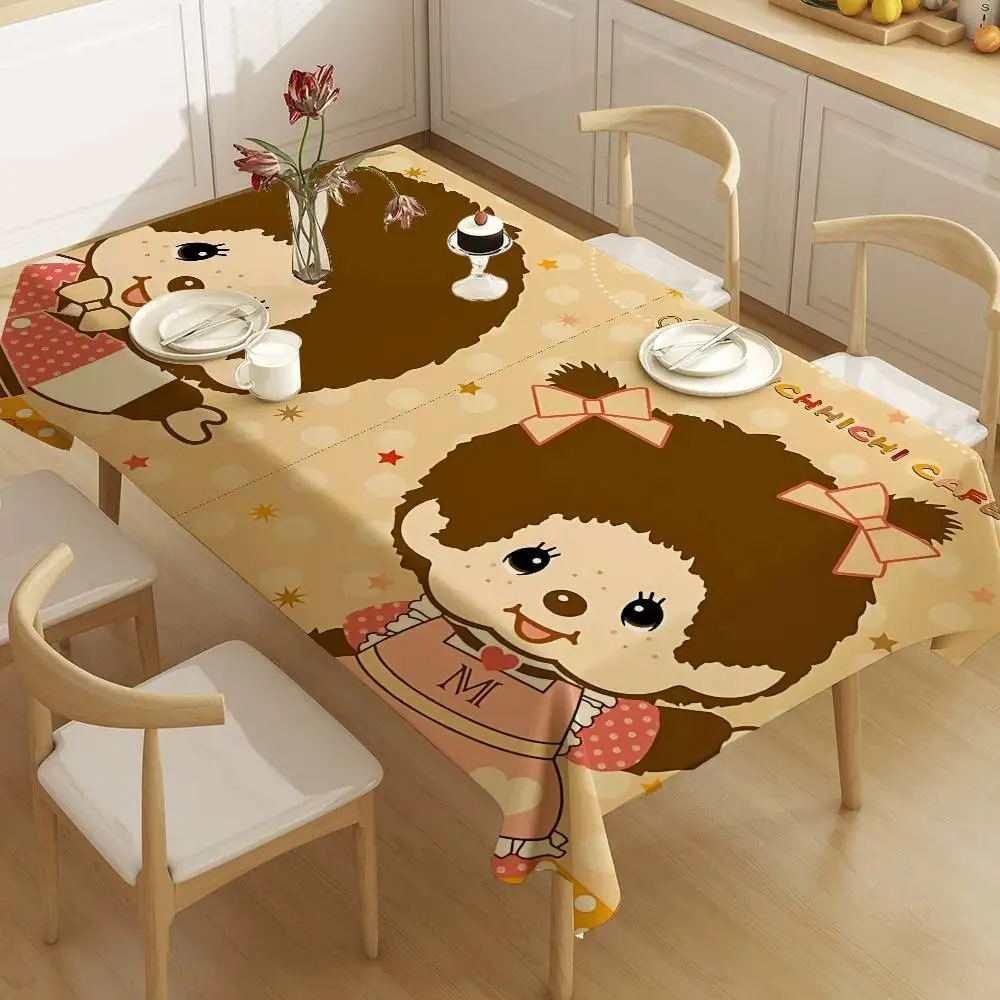 Popular Logo M-Monchhichi Fashion Tablecloth Birthday Party Wedding Christmas Table Cover Wipe Desk Cloth Decor Covers Rectangle