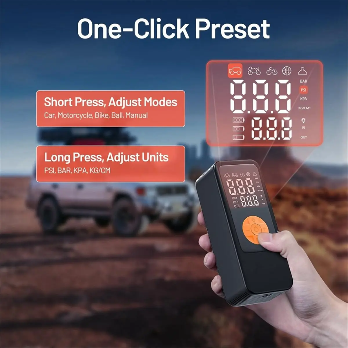 

AD10 Tire Inflator Air Compressor Inflation Air Pump with Digital Gauge, 150PSI Tire Inflator with LED for Car Bike Motorbike