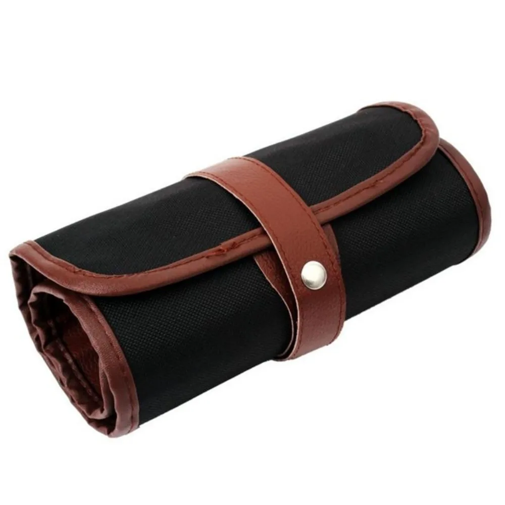 24/36/48/72 Slots Roll Up Pencil Case PU Leather Straps Design Colored Pencil Wrap Holder Large Capacity Pencil Pouch