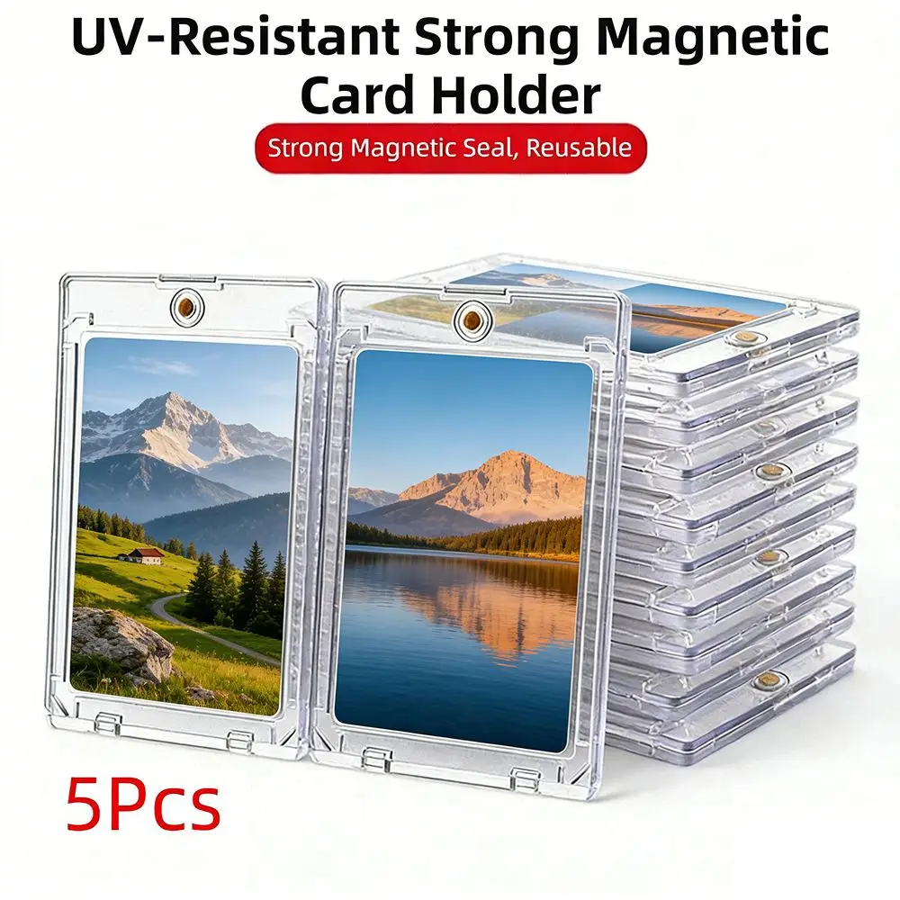 

5 шт., чехол-держатель для магнитных карт, жесткий пластиковый материал, прозрачный ящик для хранения игровых карт, коллекция акриловых