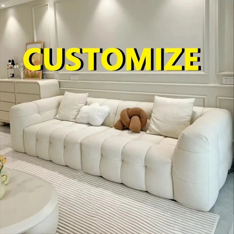 Any Size Custom Compressed Fabric Sofa Hand Tufted Design Integrated Sponge Roll Pack Shipping Multiple Color Living Room Bedroo