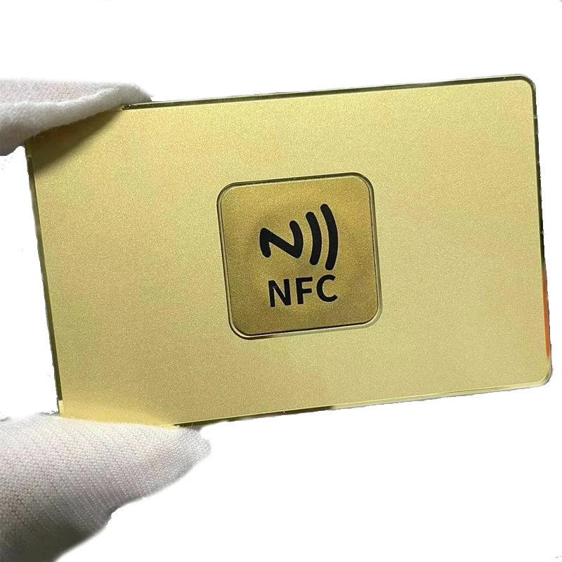 

Customized product、Best Selling Custom Laser Engraved Gold Mirror NFC Metal Business Card Printable NFC Cards 213 215 216 R