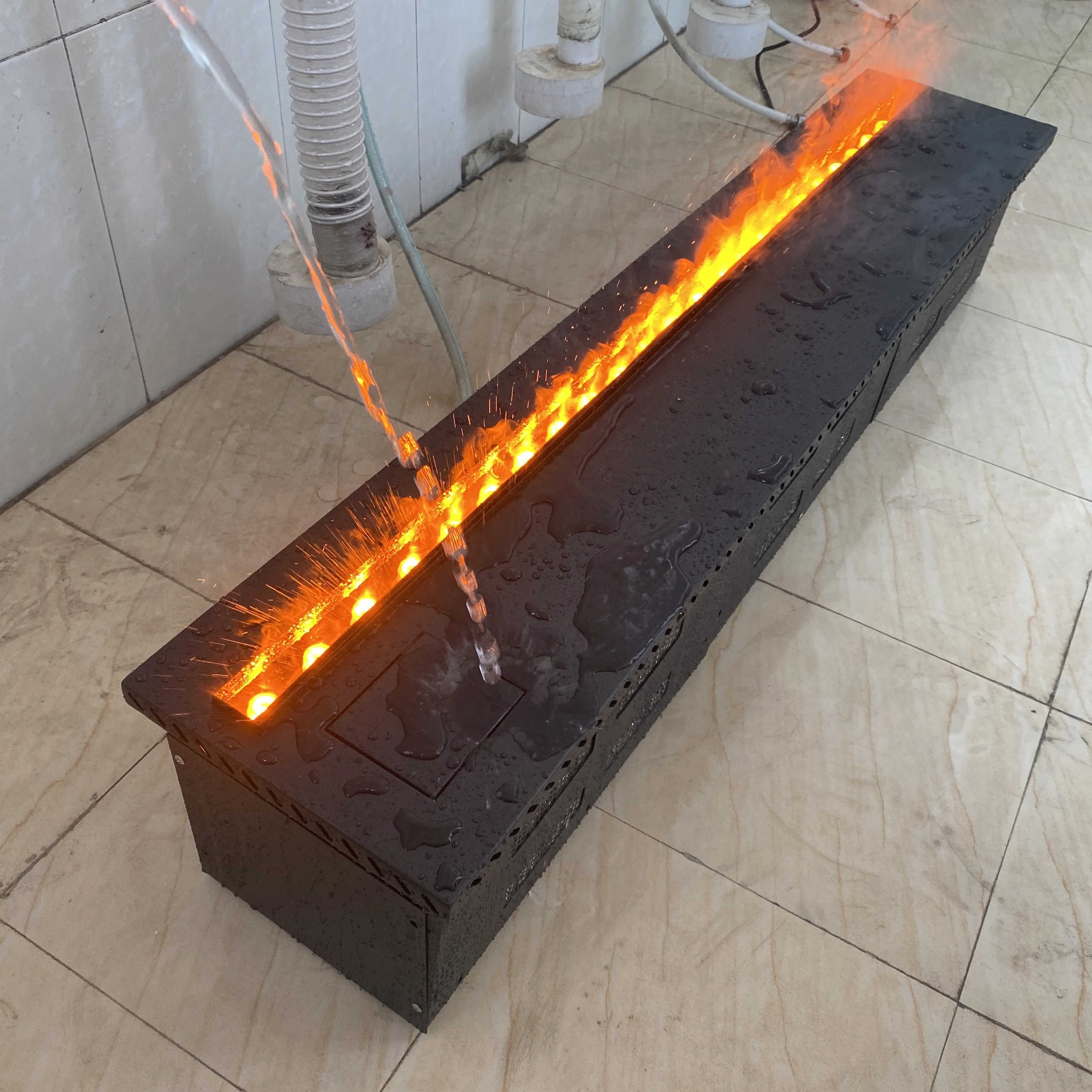 Advanced Custom Outdoor 3D Water Mist Fireplace Rainproof Simulation Flame Decoration Fireplace Outdoor Fireplace
