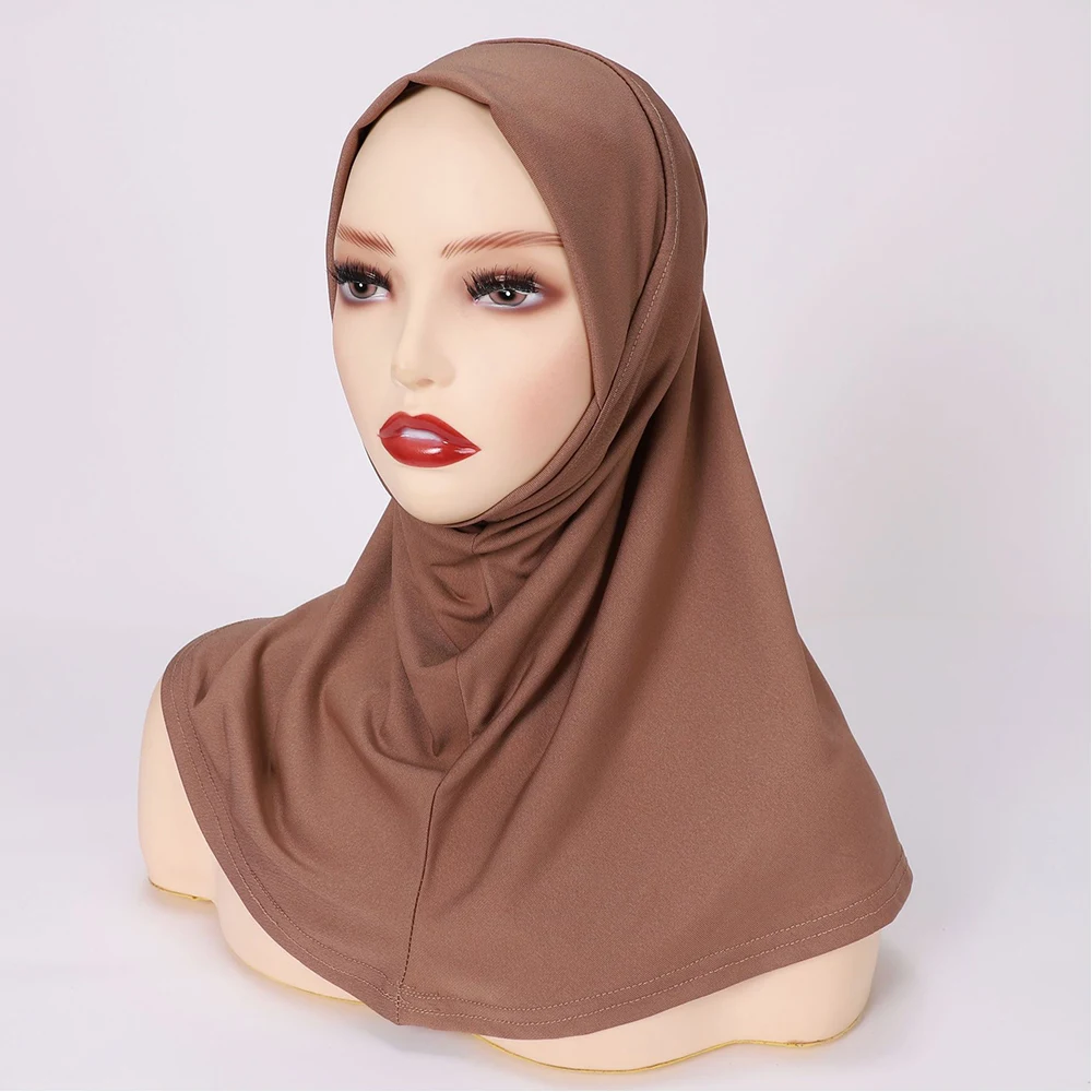 Pañuelo musulmán para la cabeza para mujer, velo suave, Hijab, turbante instantáneo