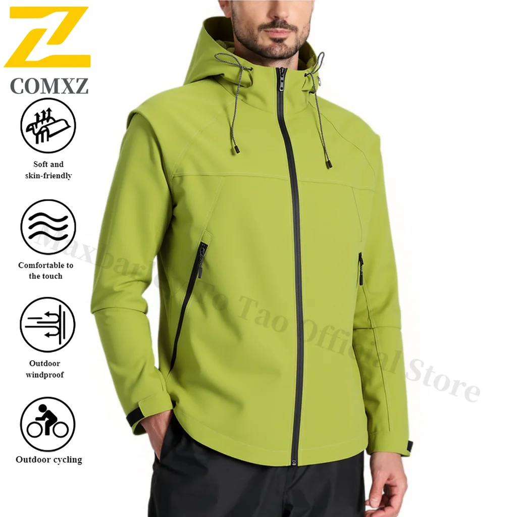 

Eiao Windbreaker Jacket Couple's Detachable Hood Spring Waterproof Windproof Lightweight Outdoor Hiking Travel 2024 New Trendy