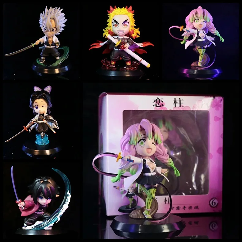 

Demon Slayer Q Version Wind Pillar Shinazugawa Rengoku Kocho Tomioka Action Figure Model Toy Gift Boxed