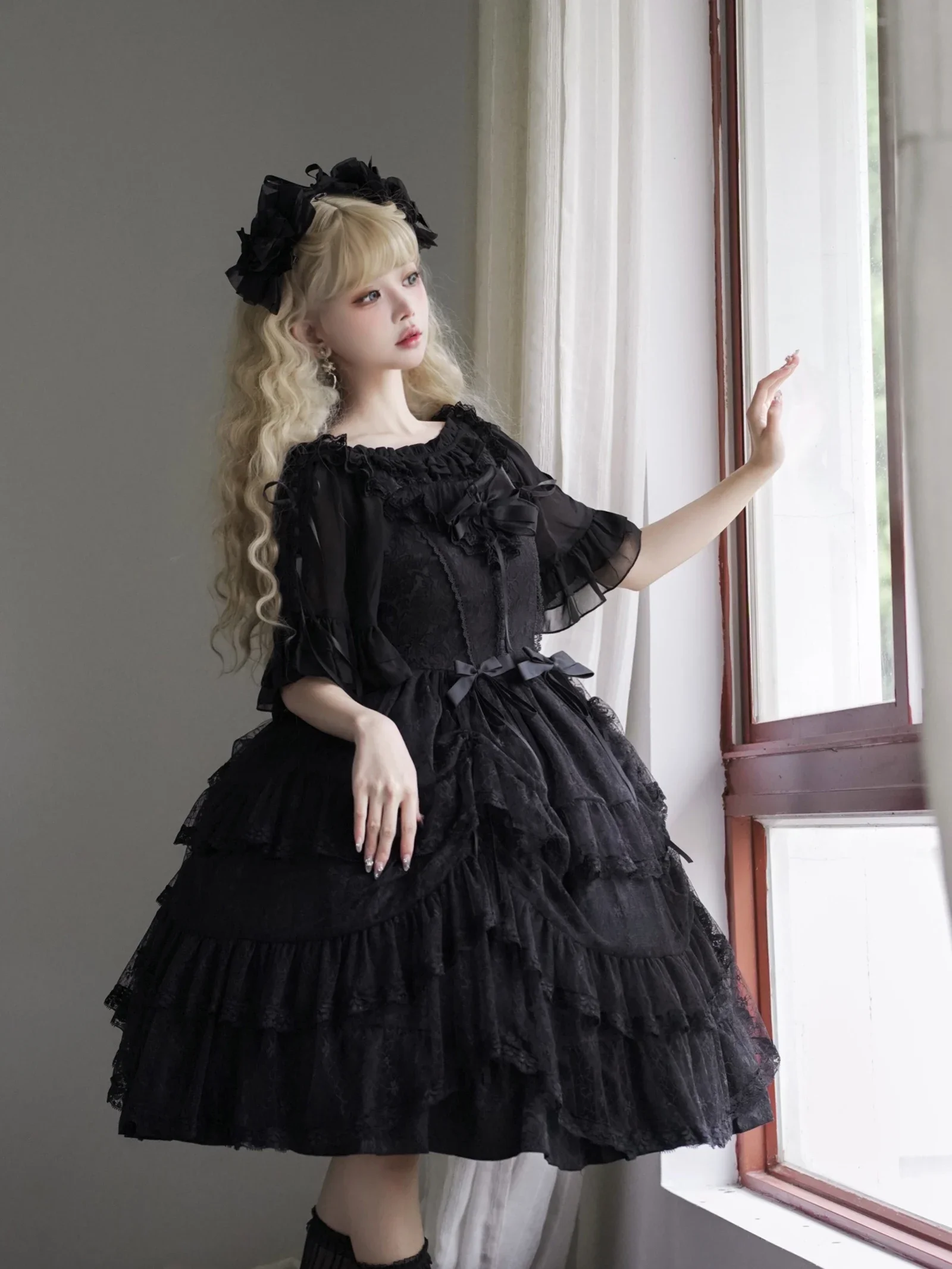 

New original Elegant temperament Lolita Jsk dress Gorgeous retro slimmer Lolita sweet lovely Princess dress set