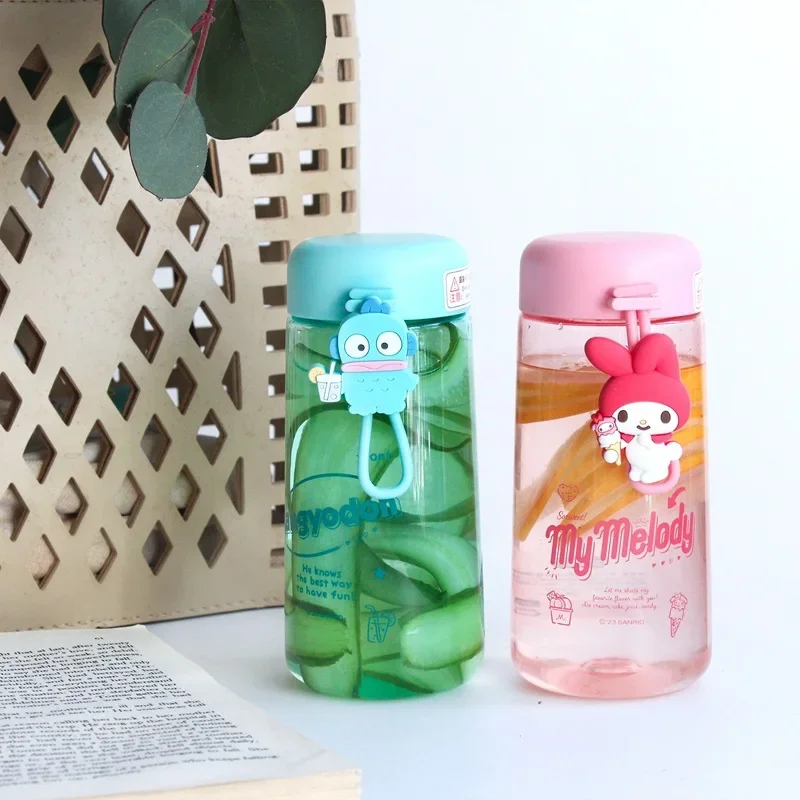 Sanrio Kuromi Melody Plastic Water Cup Girls Cute Doll Portable Drinking Cups Students Cold Water Bottle Large Capacity Milk Cup