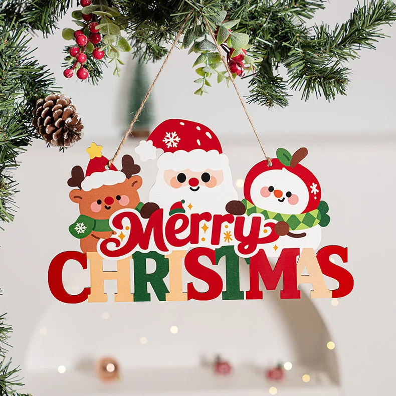 

Christmas Wooden Pendant Accessories Photography Props Scene Winter Atmosphere Decoration Wall Hanging Decorations