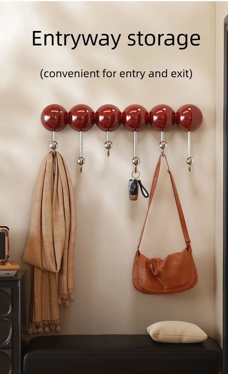 Wall Coat Rack Living Room Adsorption Type Hallstand No Need for Drilling Accessory Hat Racks Entrance Hall Furniture Coat Rack