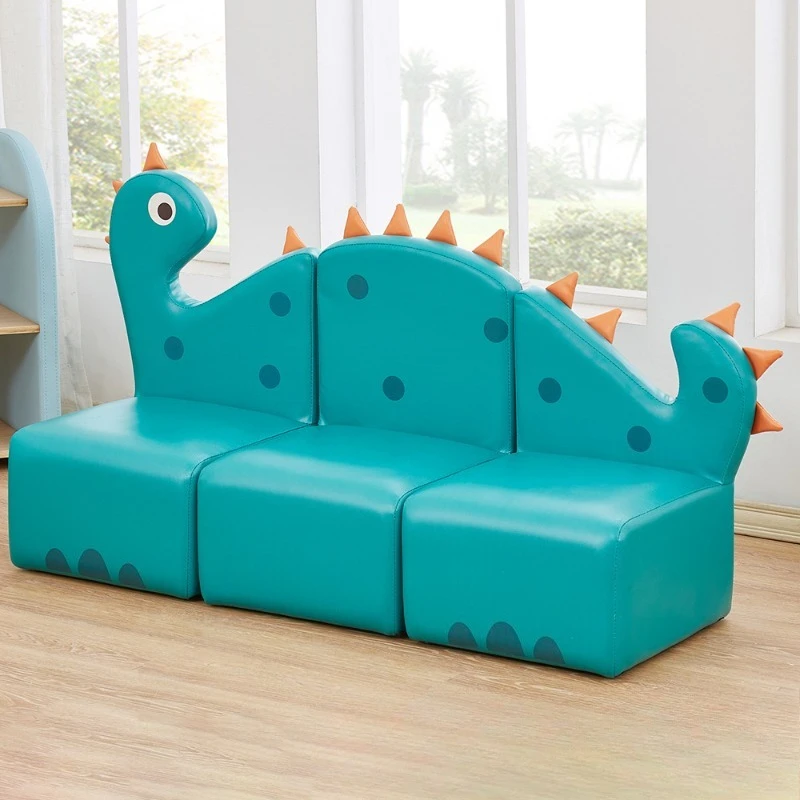 Kindergarten soft sofa, Brachiosaurus Triceratops dinosaur Tyrannosaurus rex sofa combination, baby backrest chair