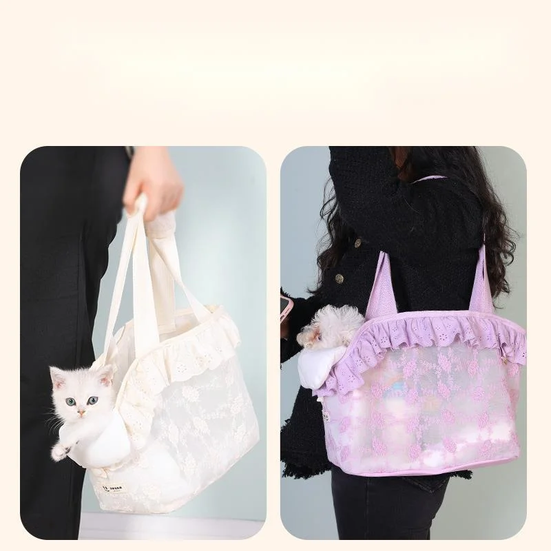 Puppy Carrier Dog Walking Pets Accessories Bags Lace Kitten Carrier Supplies Handheld Shoulder For Cute Chihuahua Products