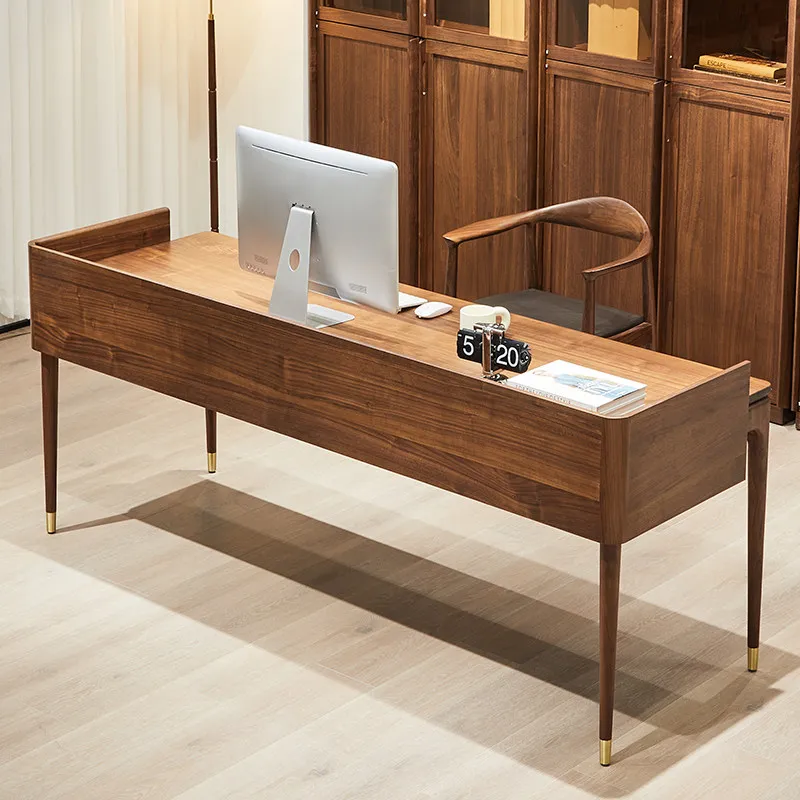Standing Shelves Office Desk Display Conference Executive Wooden Office Desk Modern Minimalist Mesa Ordenador Home Furniture