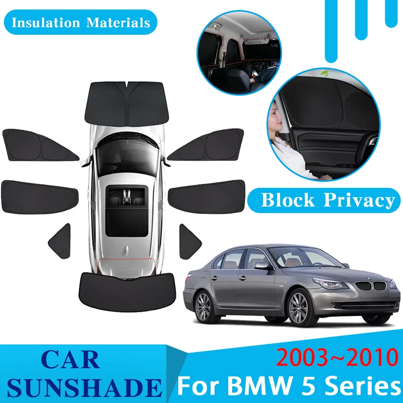 

Car Coverages Sunshade For BMW 5 Series E60 2003 2004 2005 2006 2007 2008~2010 Full Surround Windows Seel Ring Visor Accessories