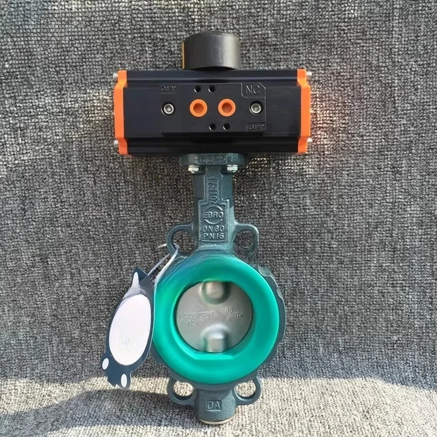 Z011-A Pneumatic Wafer Butterfly Valve AU Wear Resistant Rubber