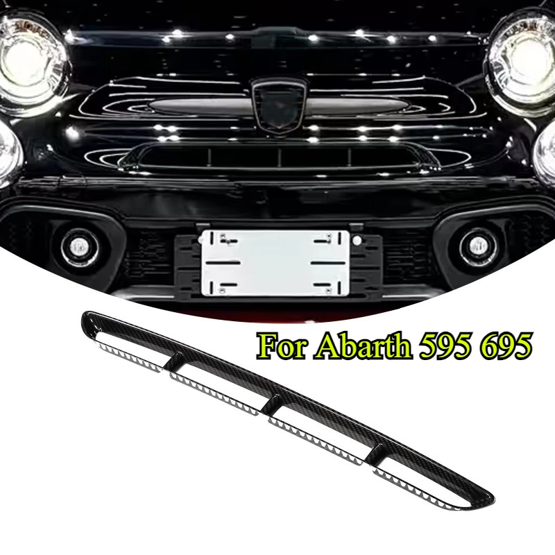 

Suitable For Abarth 595 695 2017-25 Real Carbon Fiber Car Front Mid-Grille Air Intake Grille Decorative Sticker Car Accessories