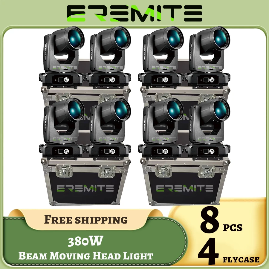 0 Tax 8Pcs 380w Beam 20R Moving Head Light With Flycase 20R Stage DJ Club Lighting Event DJ Lyre Beam Sharpier DMX512 For DJ