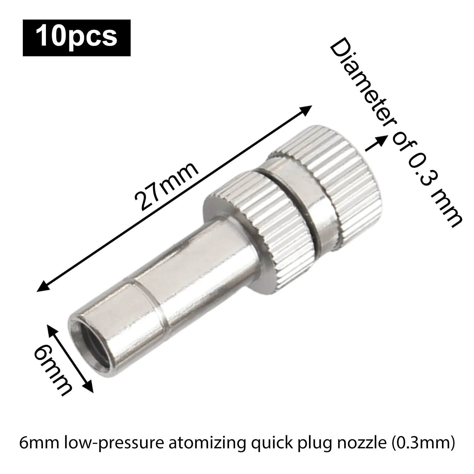 6mm Quick Connect Misting Nozzle Set 10Pcs Copper Galvanized Fog Spray Nozzles For Garden Plant Watering And Cooling Greenhouse