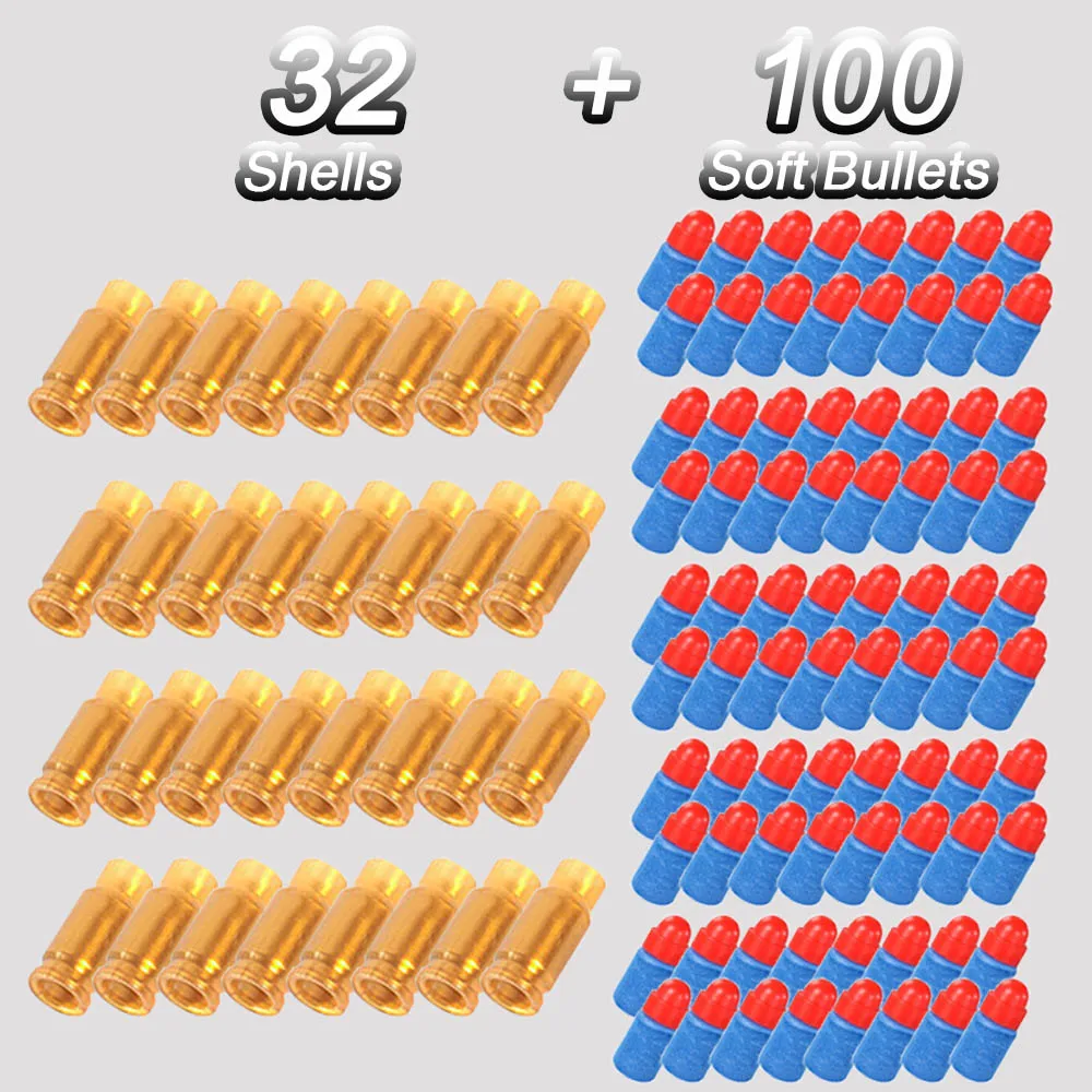 100 proiettili morbidi 32 proiettili di schiuma proiettili per pistola giocattolo Glock freccette EVA per pistole giochi di tiro